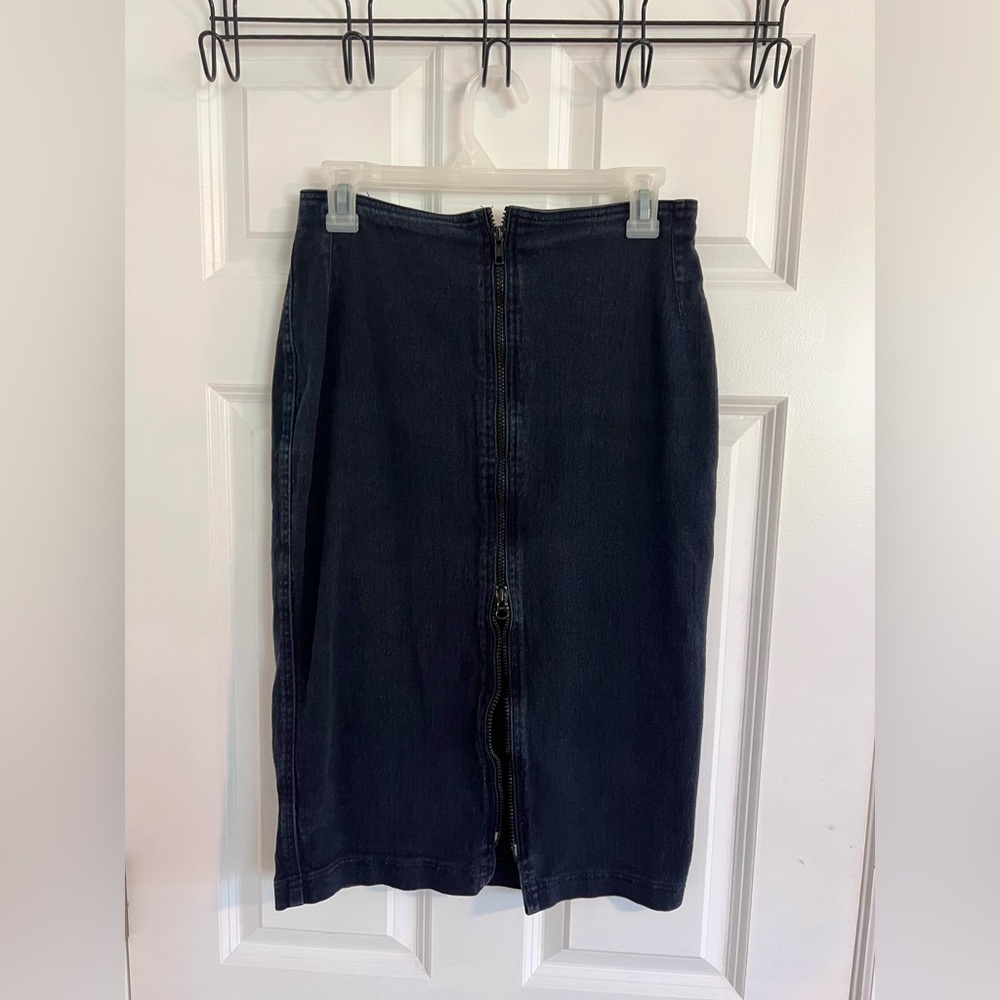 dark blue denim skirt